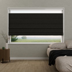 Vouwgordijn Vanessa semi-transparant – natuurlijk geweven, op maat, kettingbediend