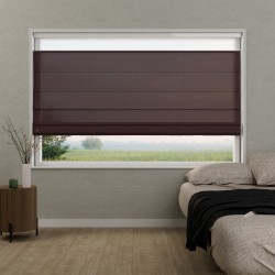 Vouwgordijn Vanessa semi-transparant – natuurlijk geweven, op maat, kettingbediend