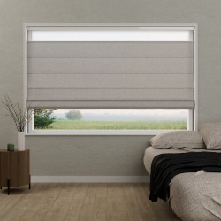 Vouwgordijn Vanessa semi-transparant – natuurlijk geweven, op maat, kettingbediend