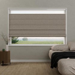 Vouwgordijn Vanessa semi-transparant – natuurlijk geweven, op maat, kettingbediend