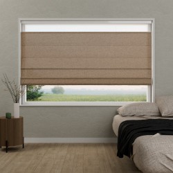 Vouwgordijn Veerle semi-transparant – natuurlijk geweven, op maat, kettingbediend