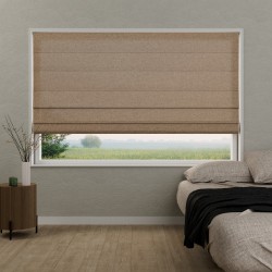 Vouwgordijn Veerle semi-transparant – natuurlijk geweven, op maat, kettingbediend