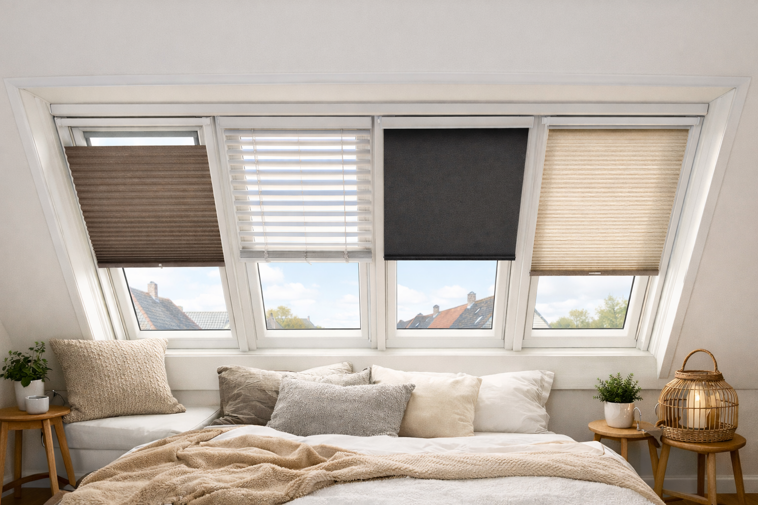 Raamdecoratie voor dakkapel.