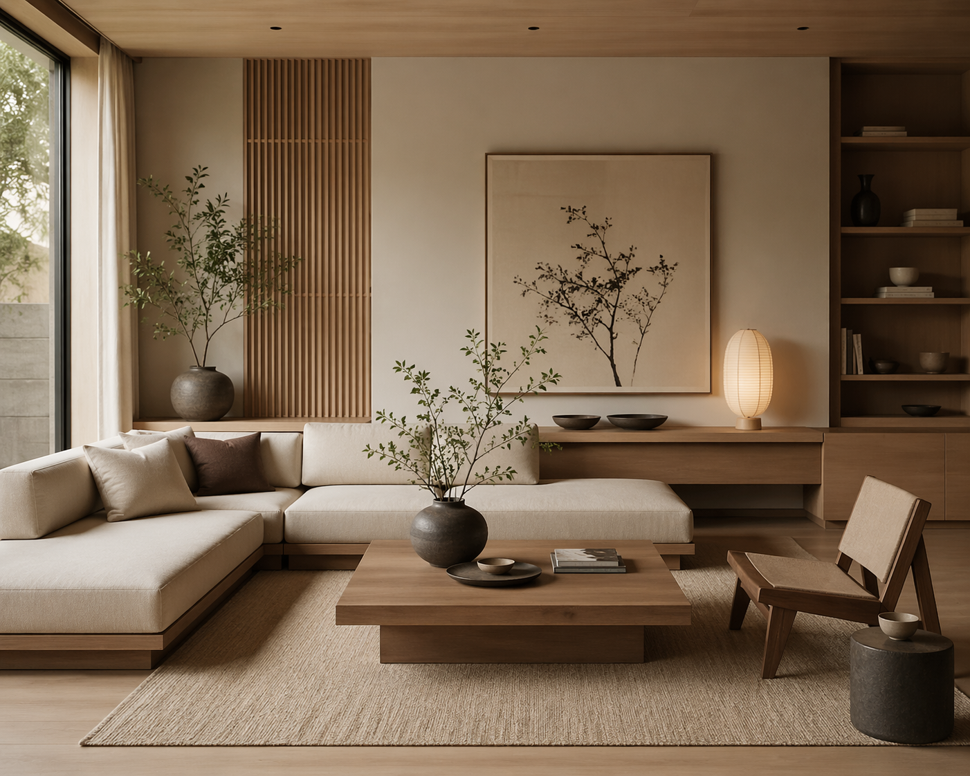 Japandi woonkamer inrichten met Hewo