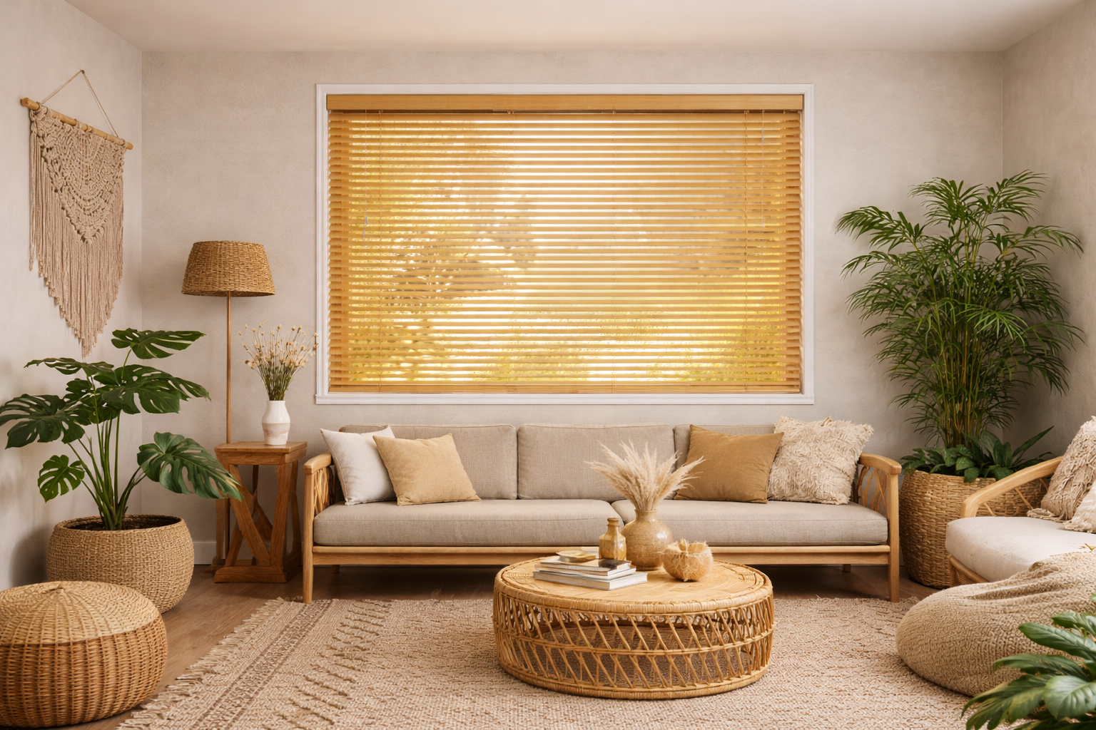 Bohemian jaloezie in woonkamer